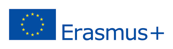 EU flag and words Erasmus Plus